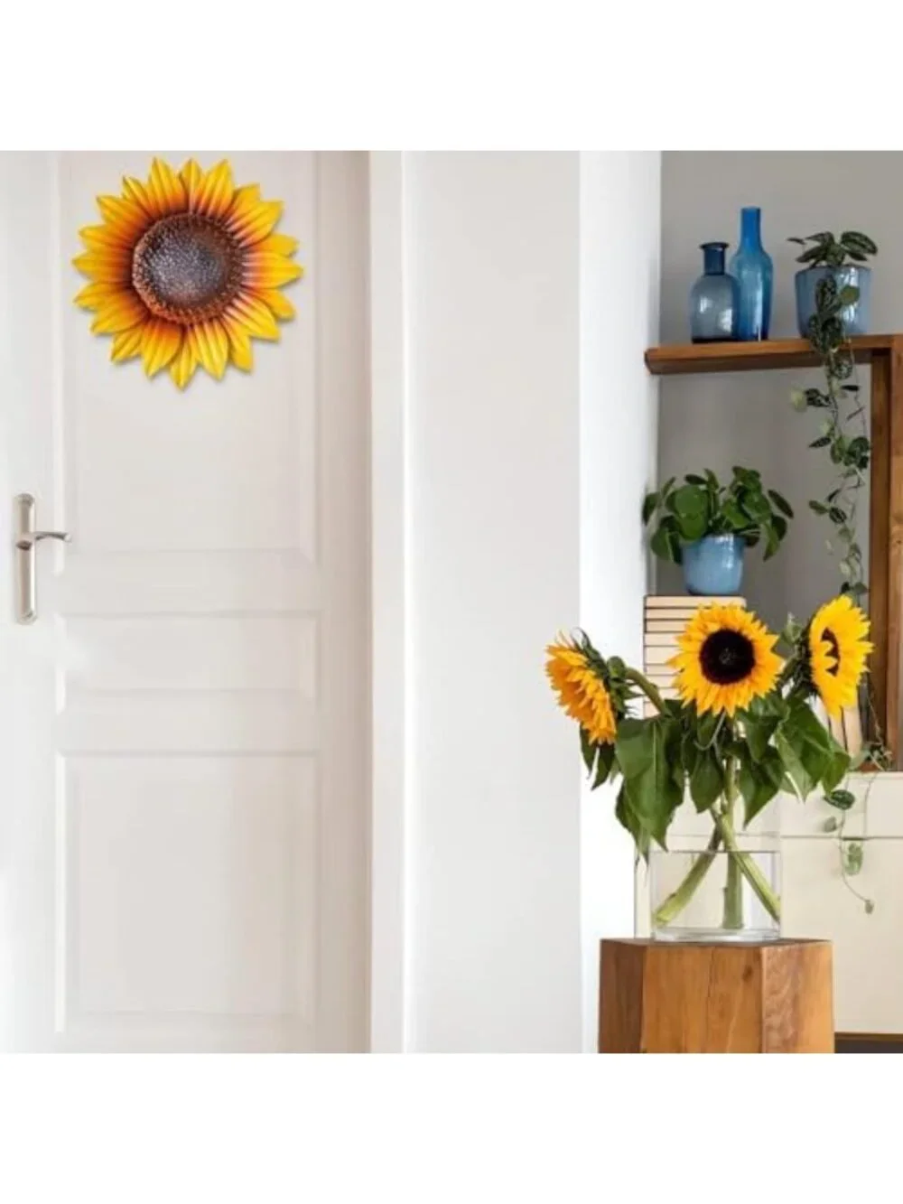 Set of 3 Handmade Sunflower Metal Wall Art Decor - Spring Garden Hanging Decor